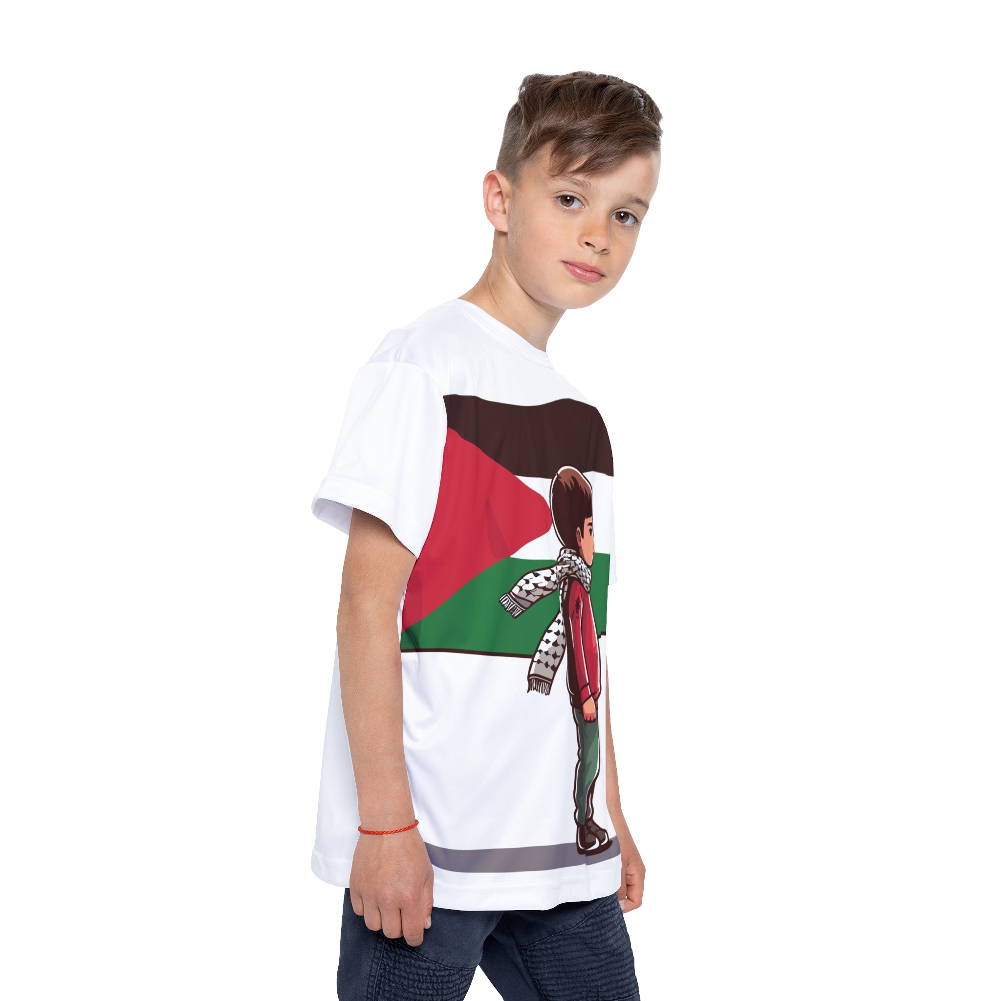 &quot;HABIBI/HABIBTI Of PALESTINE&quot;- Kids Sports Jersey W/ Blk Kngdom Logo