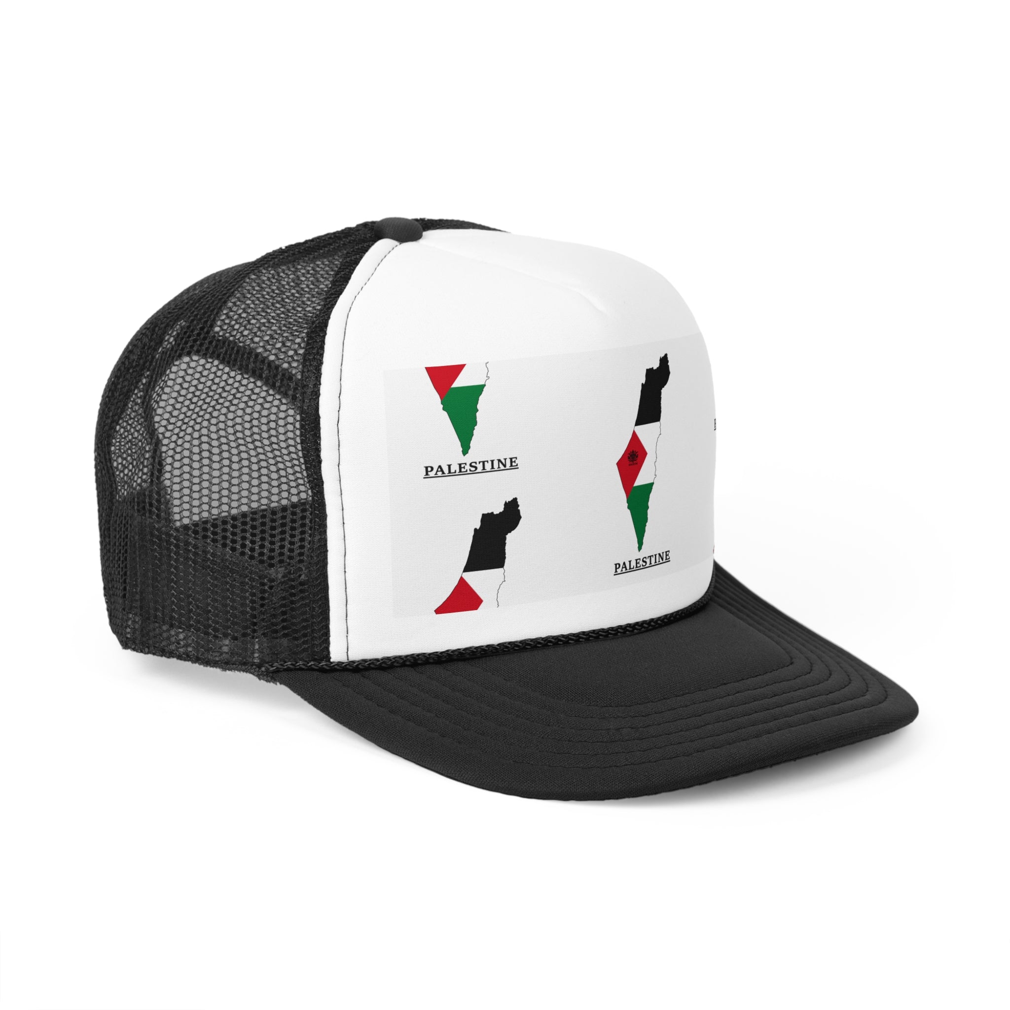 Keffiyeh World &quot;HOLY LAND&quot;- Unisex Trucker Cap W/ Blk Kngdom Logo