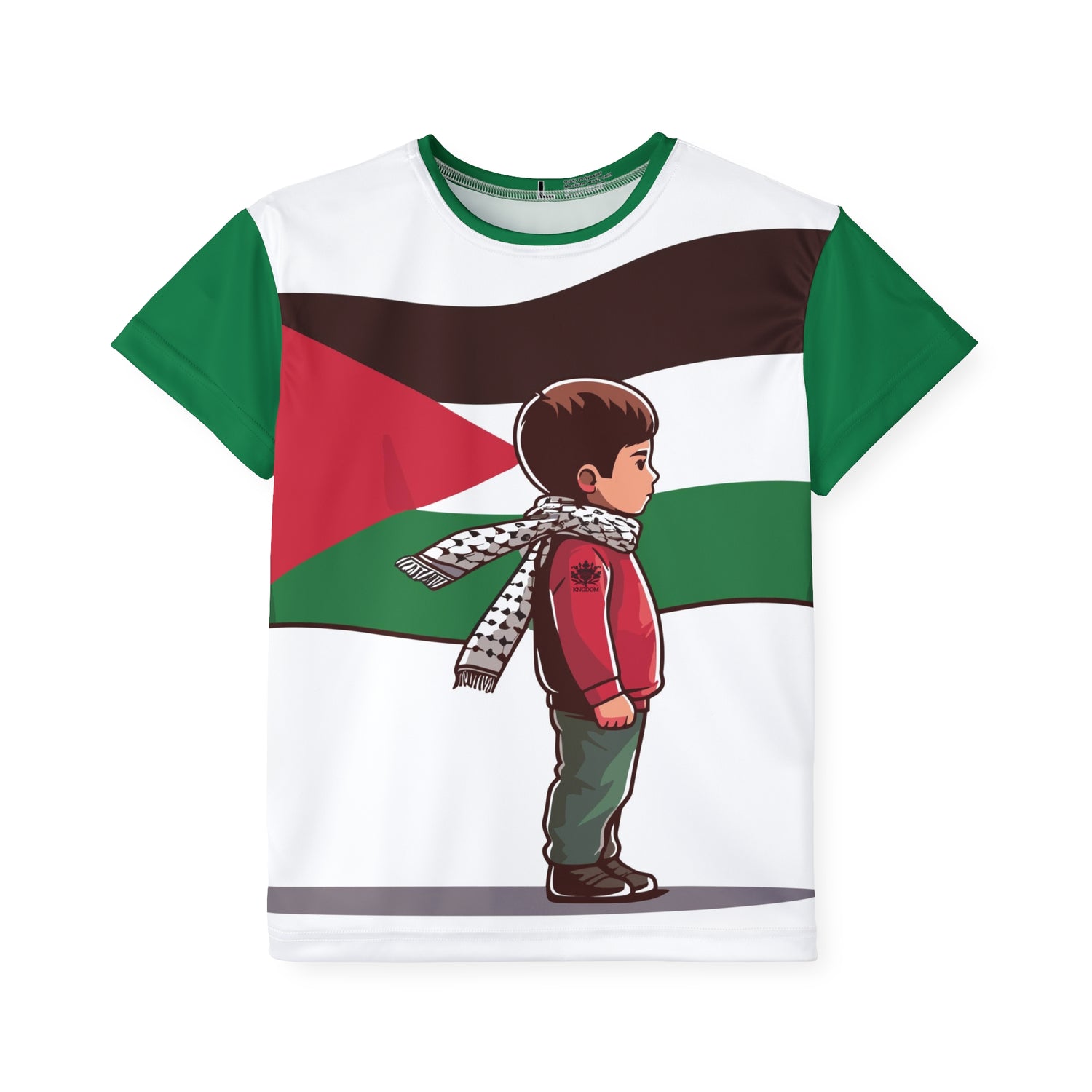 &quot;HABIBI/HABIBTI Of PALESTINE&quot;- Kids Sports Jersey W/ Blk Kngdom Logo