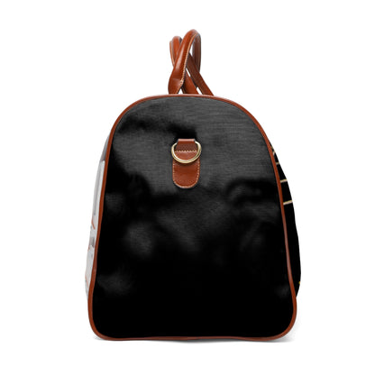 &quot;THE MATRIX&quot;-Vegan Leather Self-Expression Black Waterproof Travel Bag W/ Double Side Kngdom Logo