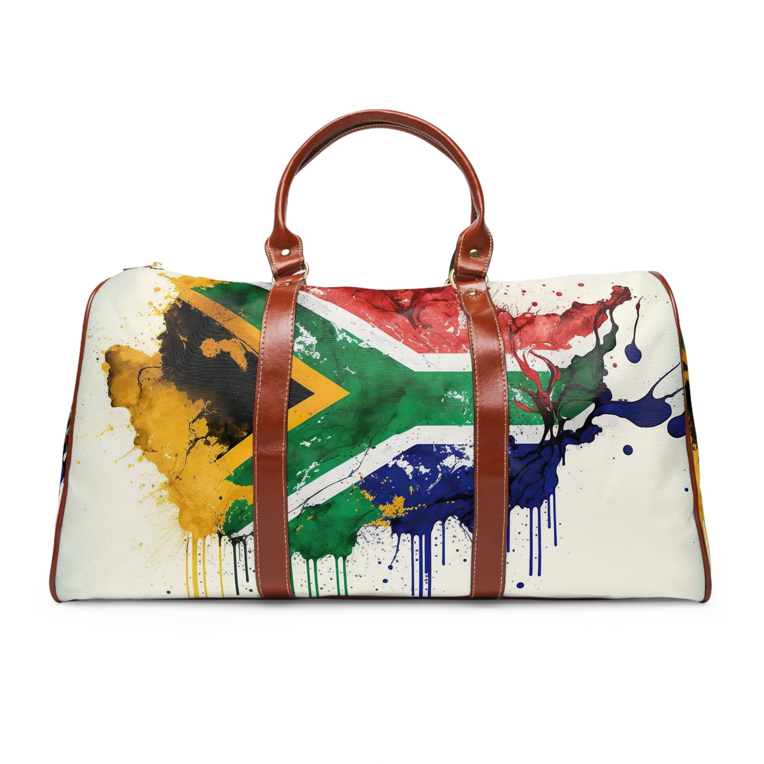 MOTHERLAND- &quot;Mandela&quot;- Vegan Leather Self-Expression Waterproof Travel Bag W/ Blk Kngdom Logo