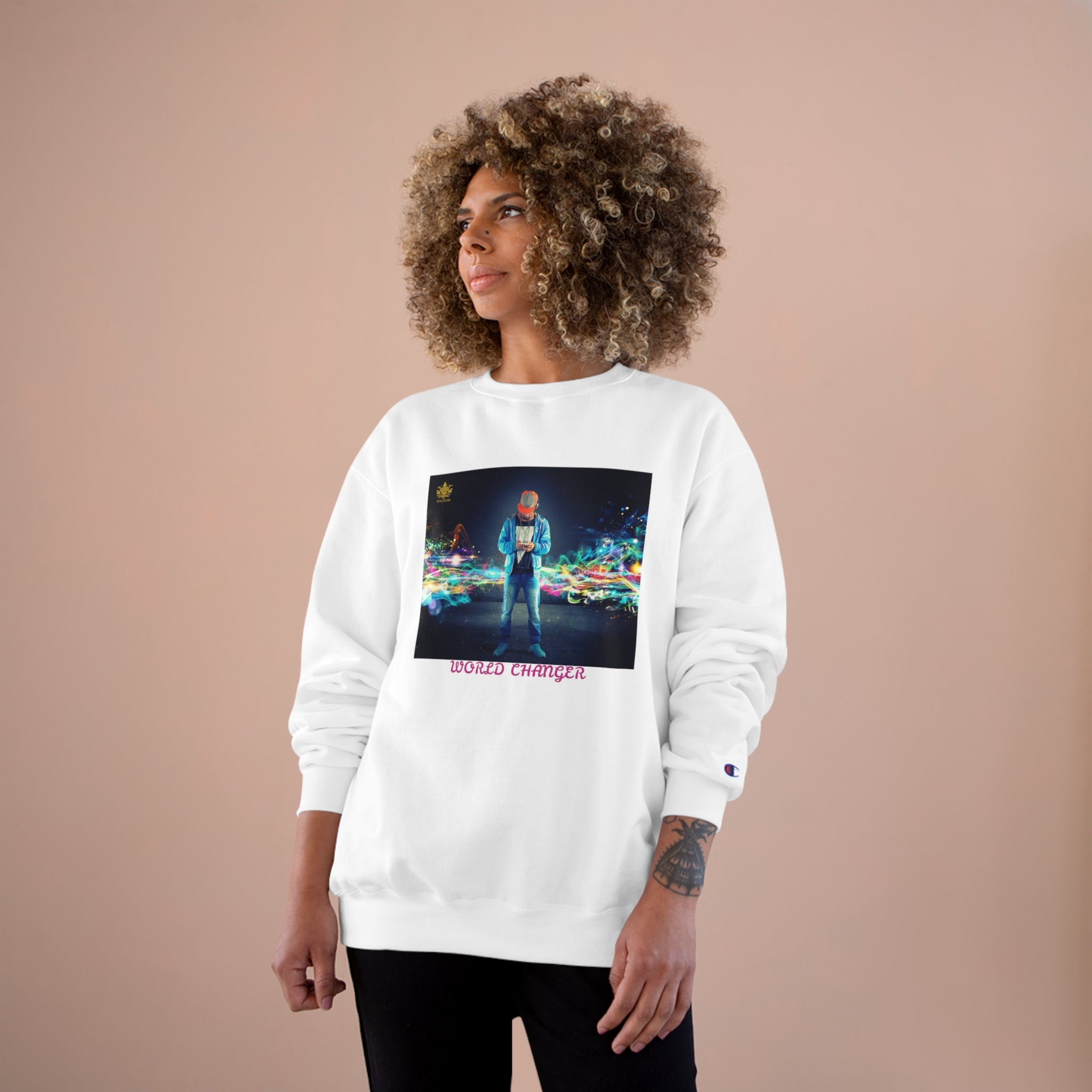 Man Of Color (WORLD CHANGER)- Unisex Champion Sweatshirt W/ Kngdom Logo