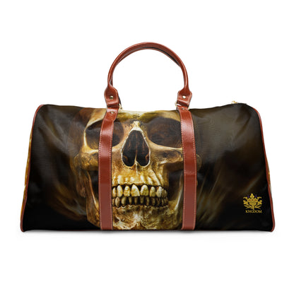 EZEKIEL 37 &quot;Arise My People&quot;- Vegan Leather Self-Expression Waterproof Travel Bag W/ Golden Skull Design Image-Double Side Kngdom Logo