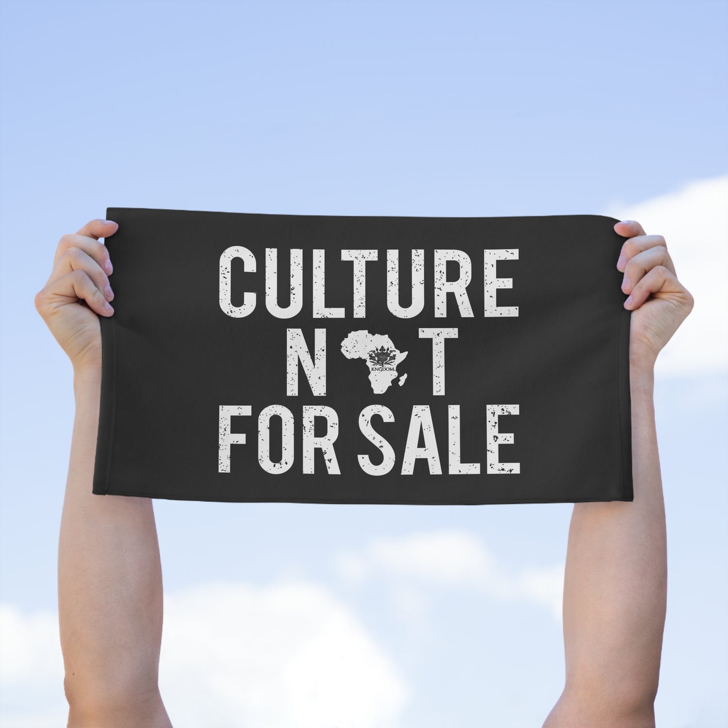 Kngdom &quot;DRIP&quot; (Culture Not For Sale)- Rally Towel W/ Blk Kngdom Logo