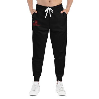 &quot;WE ARE AMERICA&quot;-Patriotic &quot;GOD&quot; - Unisex Athletic Joggers  Kngdom Logo W/ &quot;WE ARE AMERICA&quot; RED Letter Print