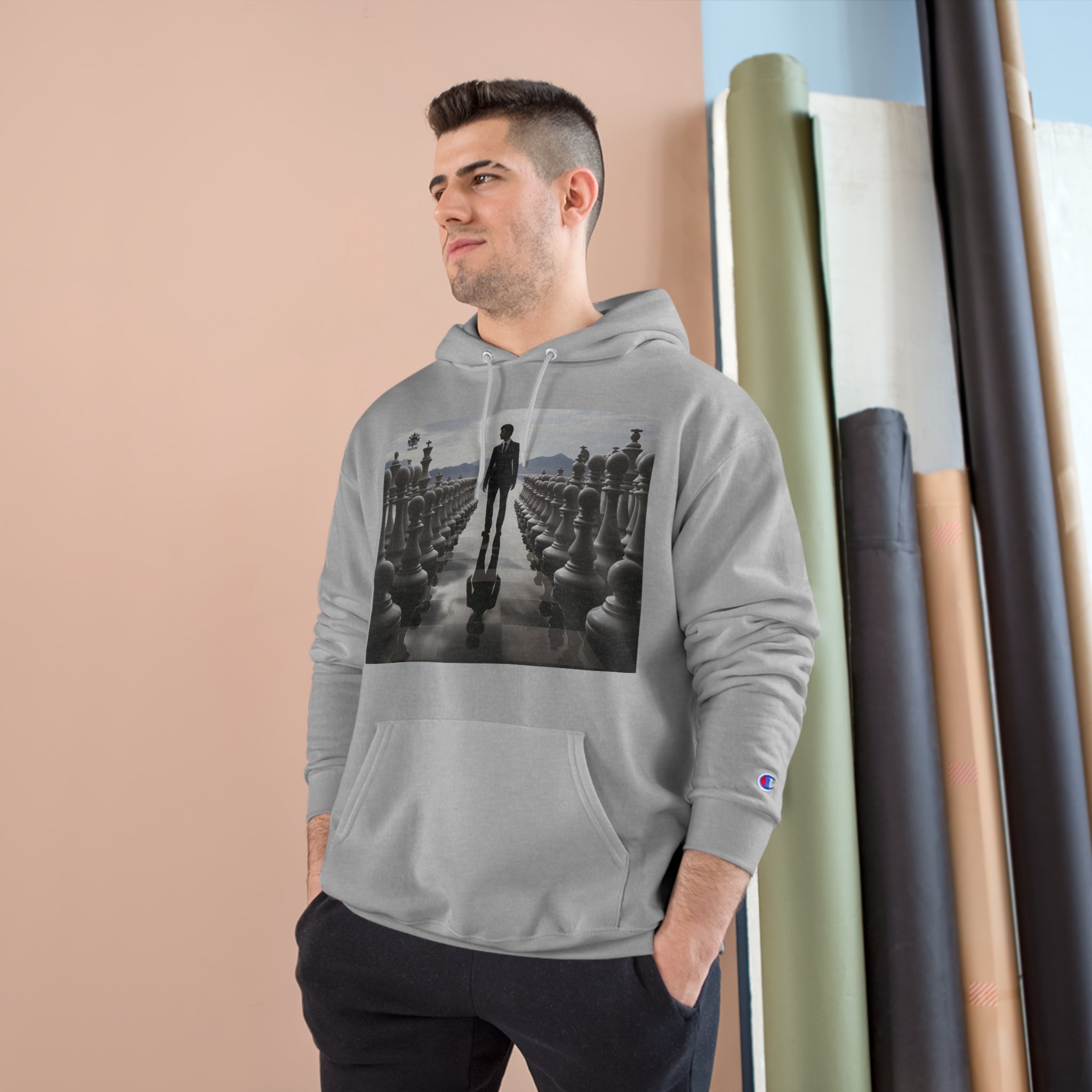 Sudadera con capucha Champion para hombre con logotipo del Reino Unido en negro &quot;CHECKMATE&quot; 