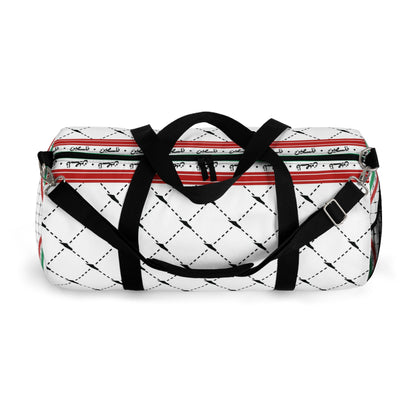 Keffiyeh World- &quot;PALESTINE IS GUCCI&quot;- Fitness Duffel Bag W/ Blk Kngdom Logo