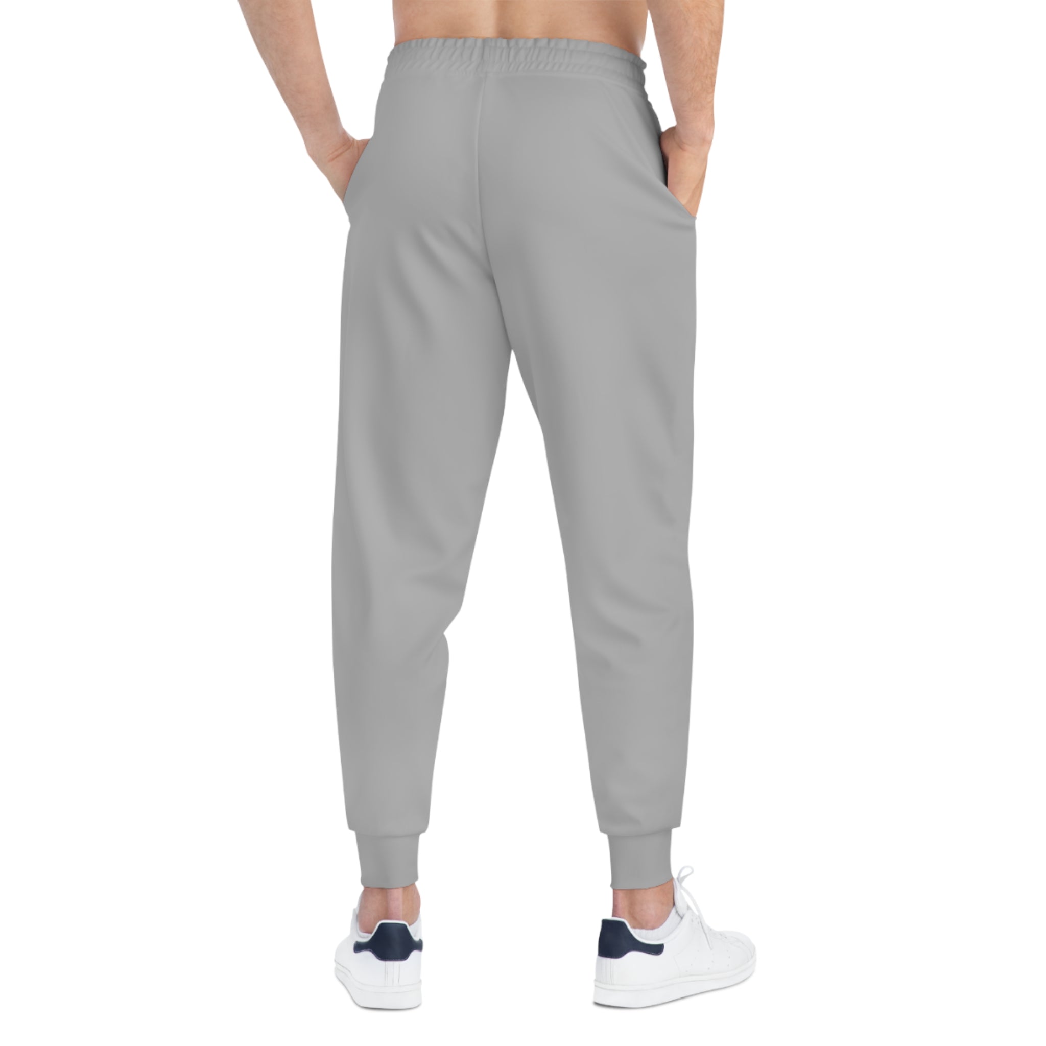 The Isaiah 40:31 &quot;Unstoppable/Powerful/Greatness&quot; -Unisex Athletic Joggers W/BLK Kngdom Logo &quot;Unstoppable/Powerful/Greatness&quot; Grey Letter Word Print