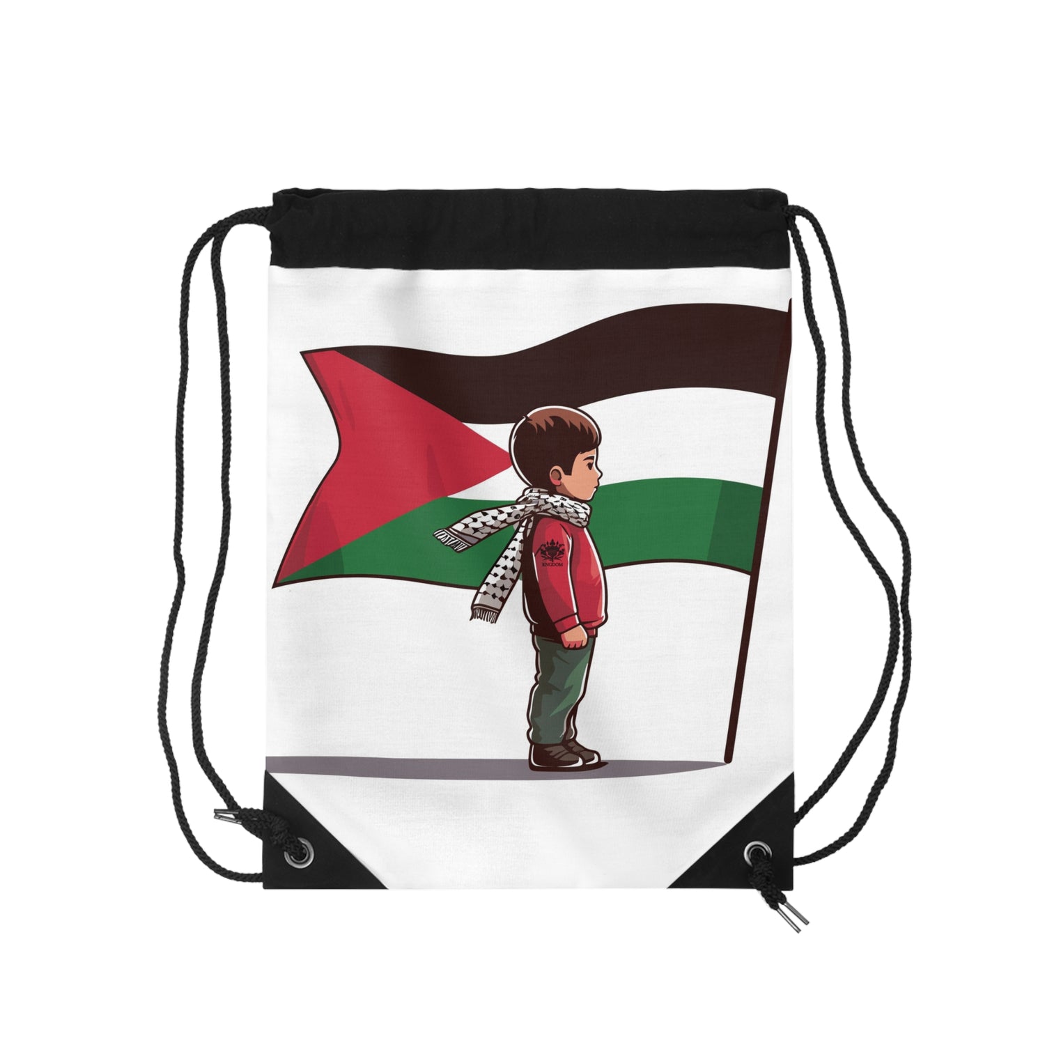 &quot;HABIBI/HABIBTI Of PALESTINE&quot;- Drawstring Bag W/ Blk Kngdom Logo