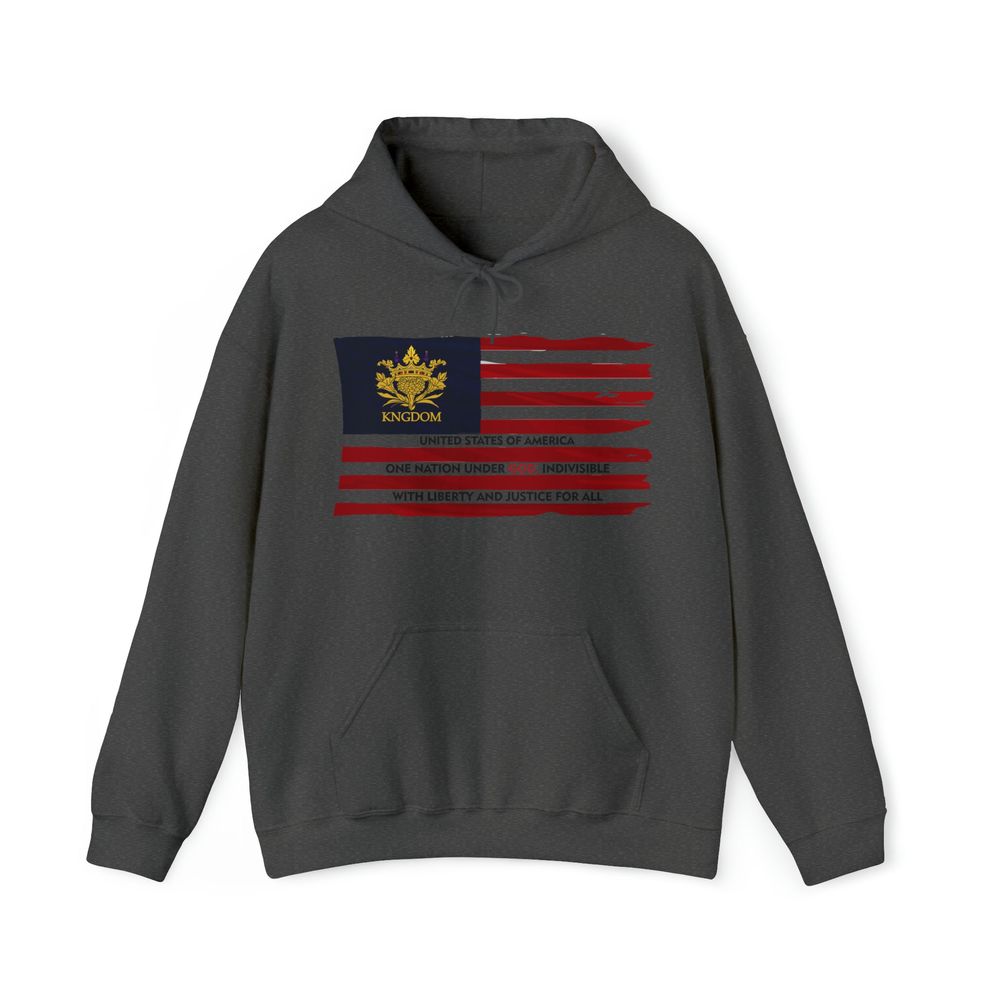 &quot;WE ARE AMERICA&quot;- (Military Hashtag Edition) Unisex Heavy Blend™ Hooded Sweatshirt (Backside Kngdom Logo W/ Print &quot;WE ARE AMERICA&quot;- 