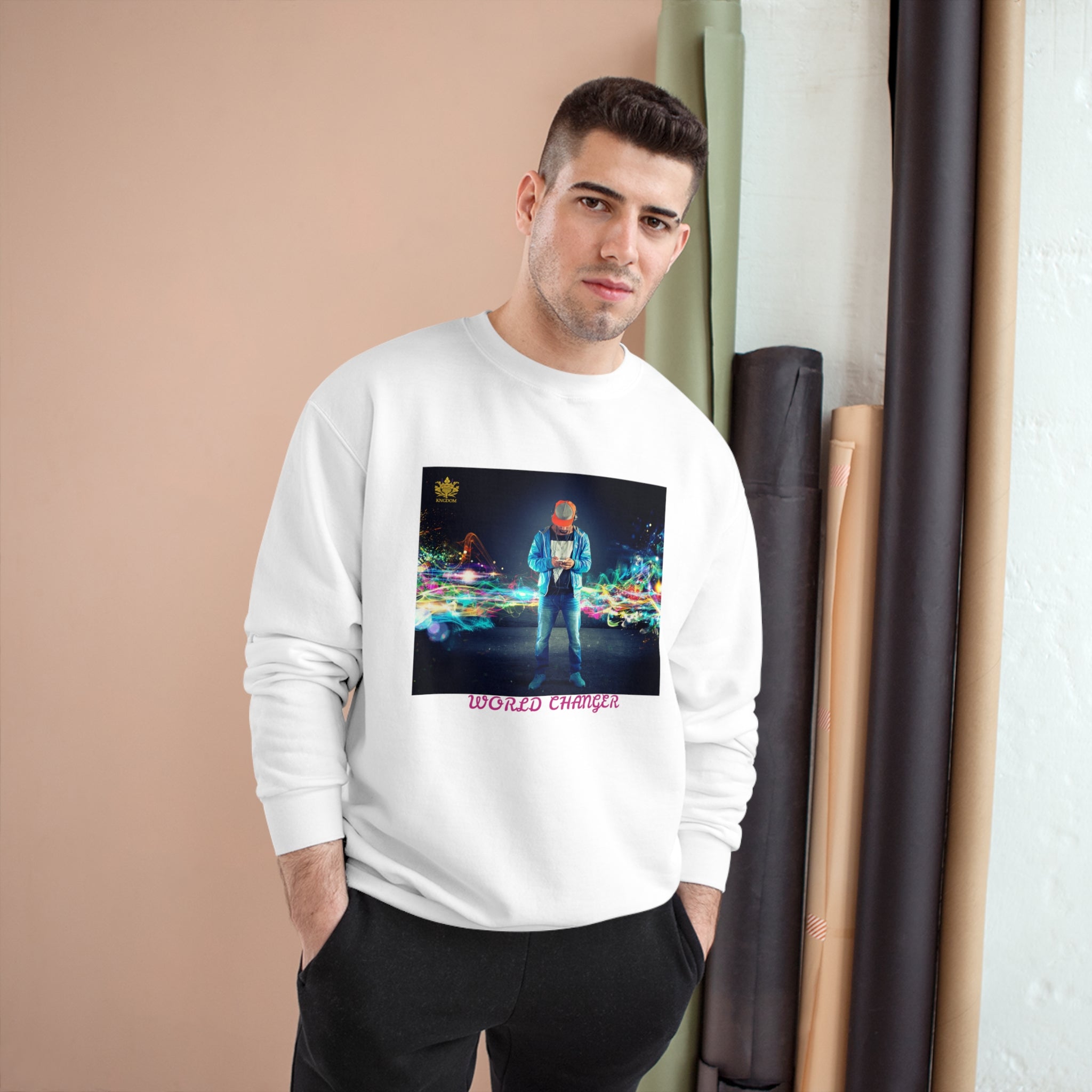 Man Of Color (WORLD CHANGER)- Unisex Champion Sweatshirt W/ Kngdom Logo