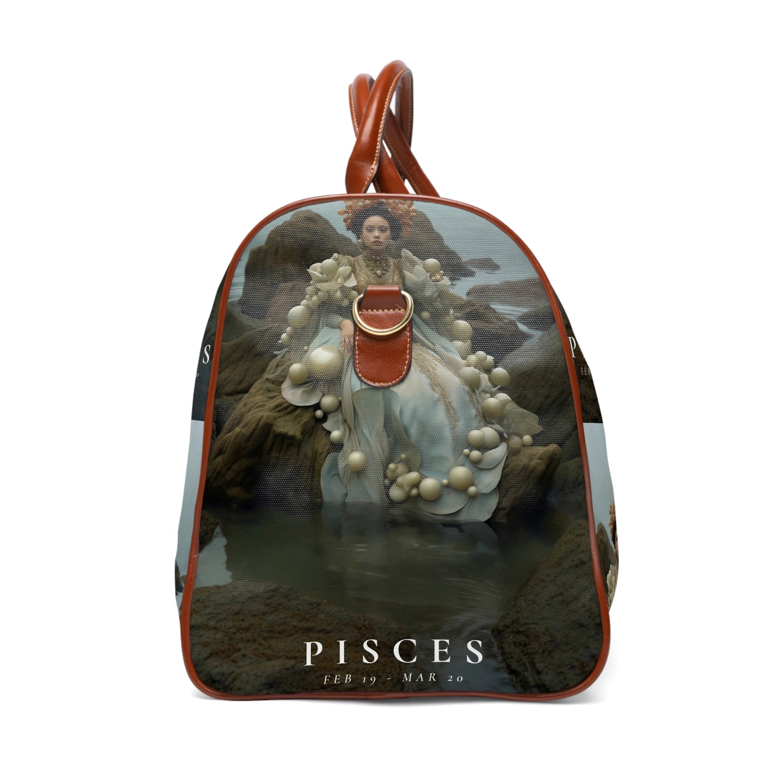 H.E.R. &quot;PISCES&quot;- Vegan Leather Self-Expression Waterproof Travel Bag W/ Blk Kngdom Logo