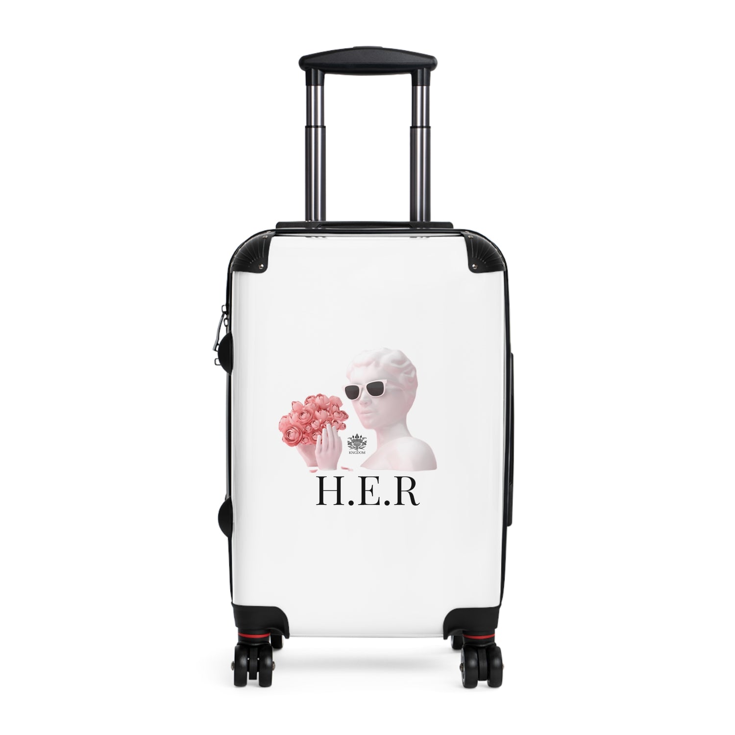 &quot;H.E.R&quot; (Heroism/Eagerness/Relevant)- Small/Med/Large Suitcases W/ Blk Knogdom Logo