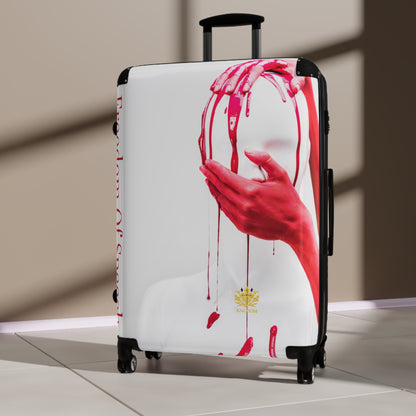 WE ARE AMERICA-&quot;Freedom Of Speech&quot; (THE BLOOD OF THE MARTYRS)-(Large) Suitcase- (&quot;Hand on Head &amp; Mouth&quot; Design Image W/Kngdom Logo)