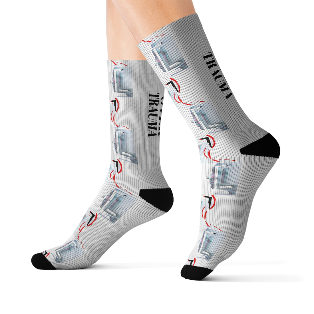 EXCLUSIVE &quot;KNGDOM&quot; EDITION- &quot;SELF-EMPOWERMENT OVER TRAUMA&quot; Unisex Socks (LARGE) W/ Blk Kngdom Logo