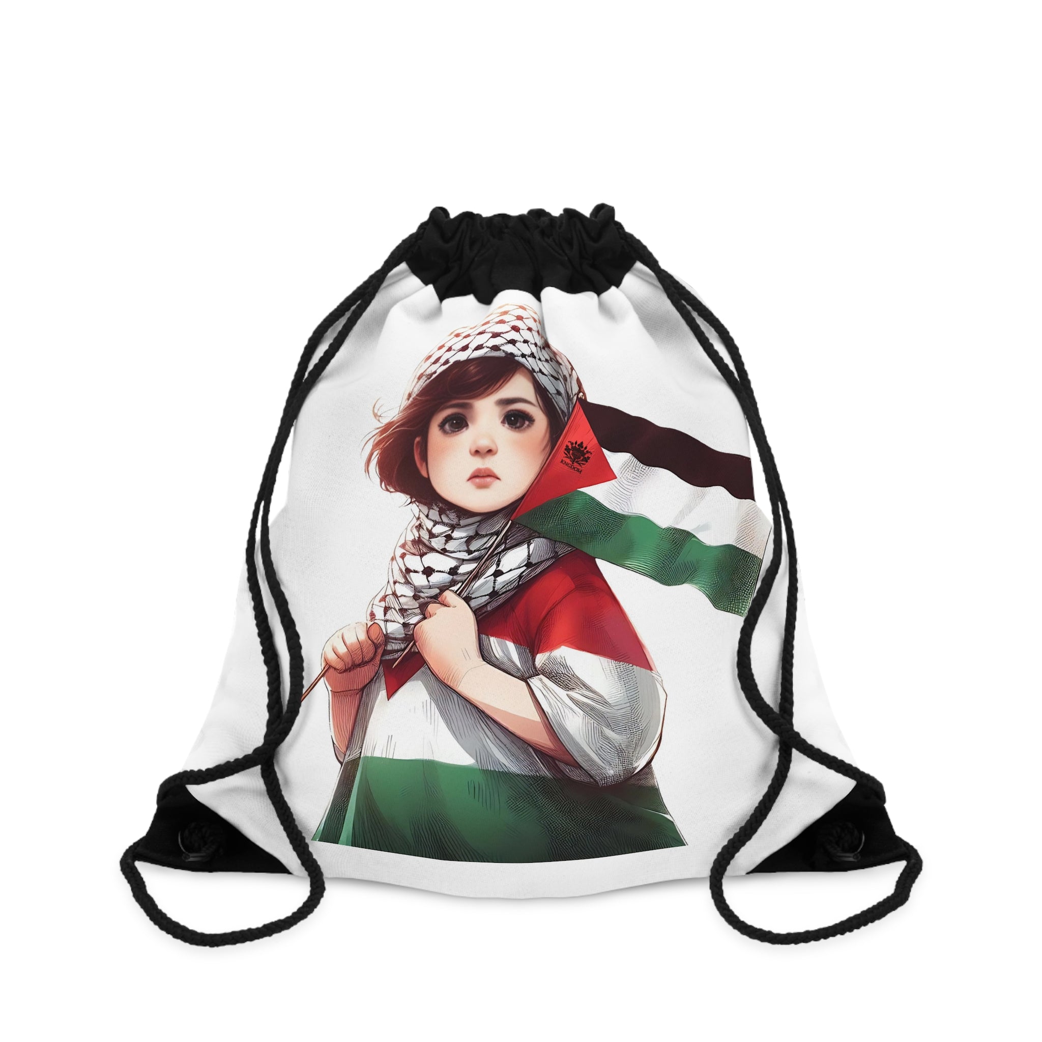 &quot;HABIBI/HABIBTI Of PALESTINE&quot;- Drawstring Bag W/ Blk Kngdom Logo