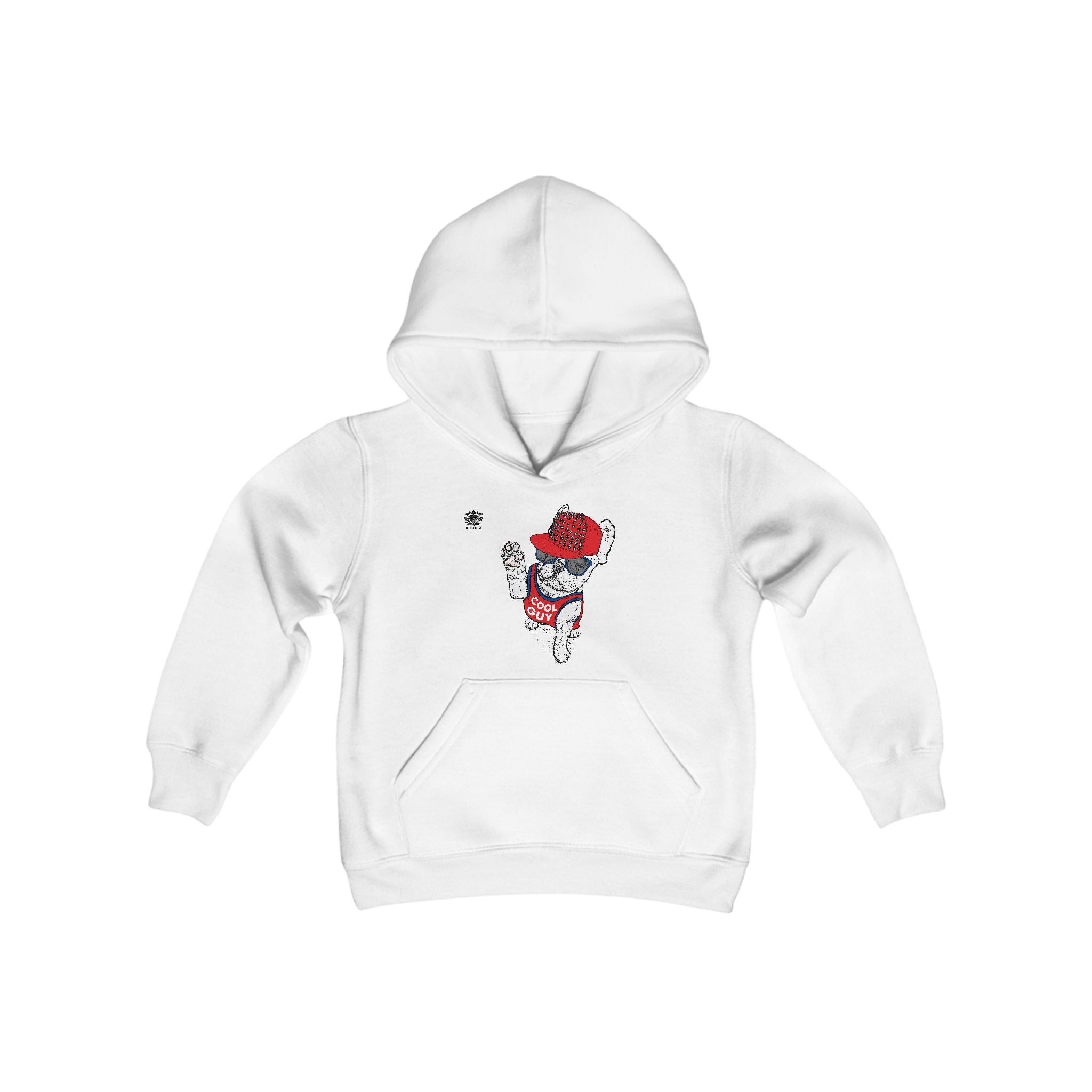 Kngdom &quot;DRIP&quot; (COOL GUY)- Unisex Youth Heavy Blend Hooded Sweatshirt W/ Blk Kngdom Logo