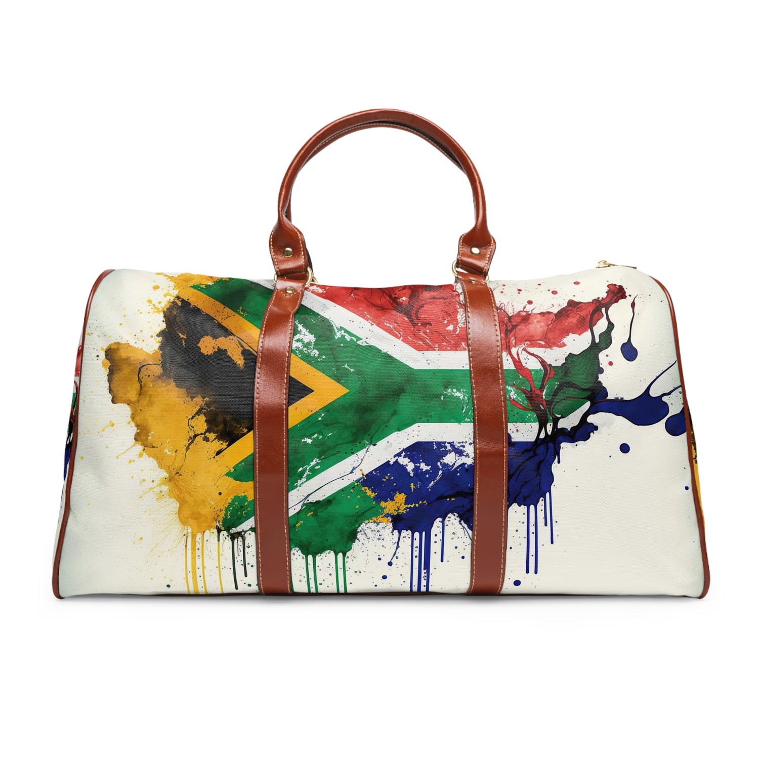 MOTHERLAND- &quot;Mandela&quot;- Vegan Leather Self-Expression Waterproof Travel Bag W/ Blk Kngdom Logo