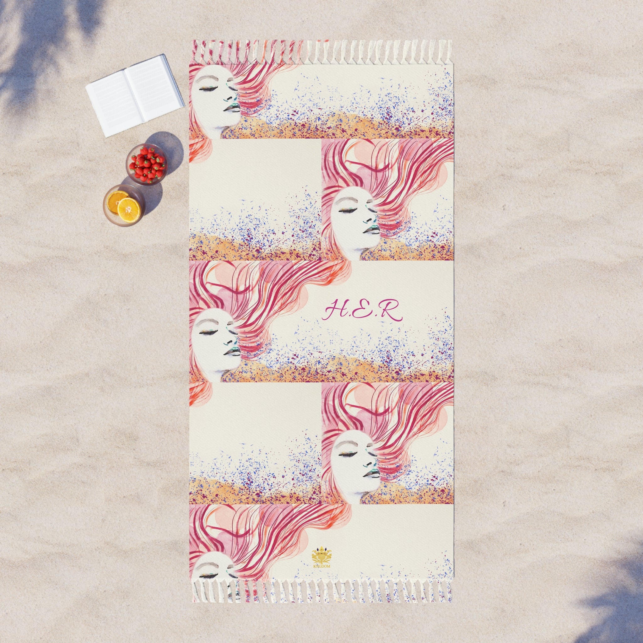 &quot;H.E.R&quot; (Heroism/Eagerness/Relevant)- Boho Beach Cloth W/ Kngdom Logo