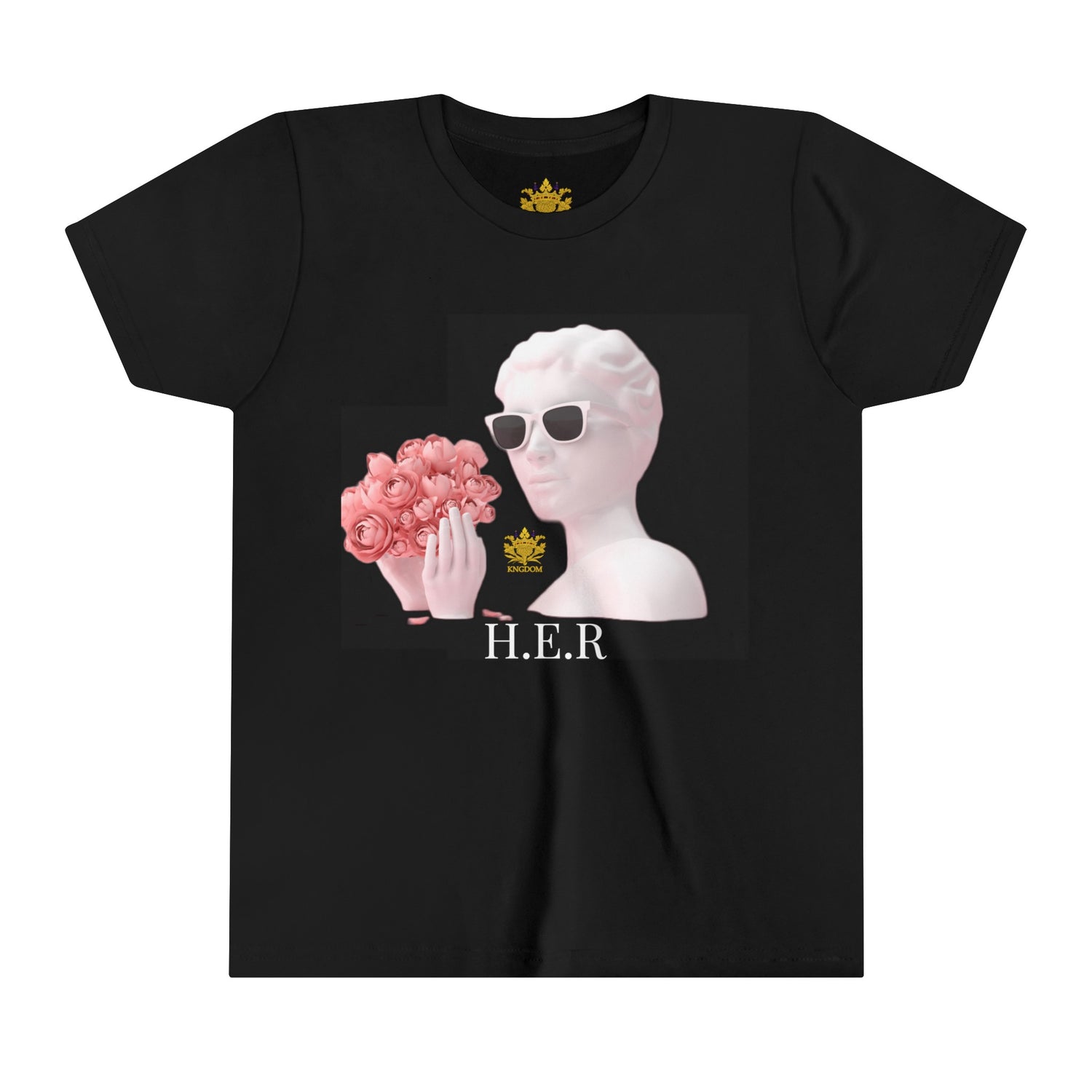 &quot;H.E.R&quot; (Heroism/Eagerness/Relevant)- Youth Short Sleeve Tee W/ Kngdom Logo