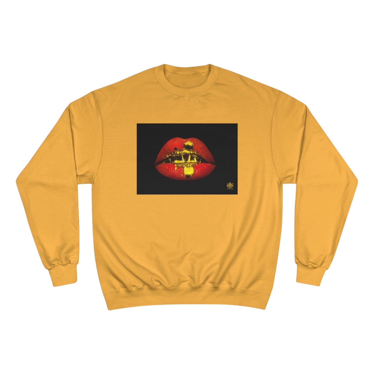 Kngdom &quot;DRIP&quot; (GOLDEN)- Unisex Champion Sweatshirt W/ Kngdom Logo