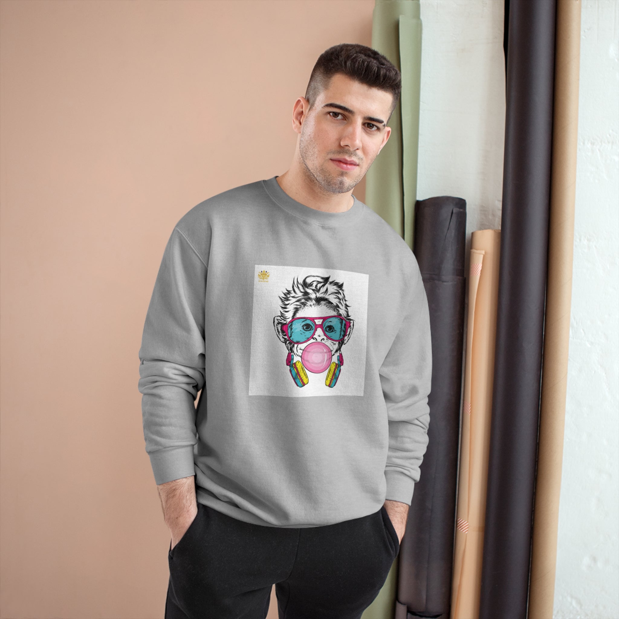 Kngdom &quot;DRIP&quot; (COOL MONKEY)- Unisex Champion Sweatshirt W/ Kngodm Logo