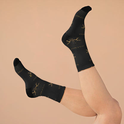 &quot;SILENCE IS A SOURCE OF GREAT STRENGTH&quot;- Unisex Recycled Poly Meditation Socks W/ Kngdom Logo