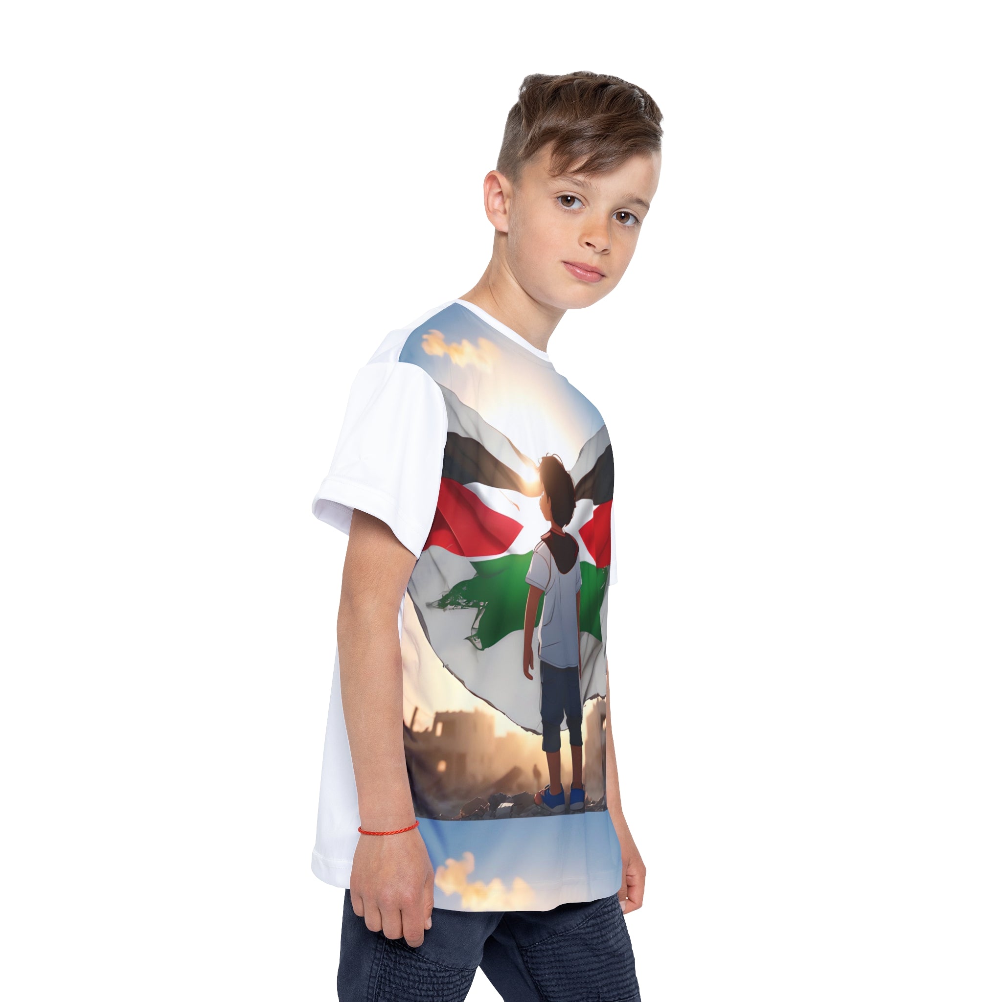 &quot;HABIBI/HABIBTI Of PALESTINE&quot;- Kids Sports Jersey W/ Blk Kngdom Logo