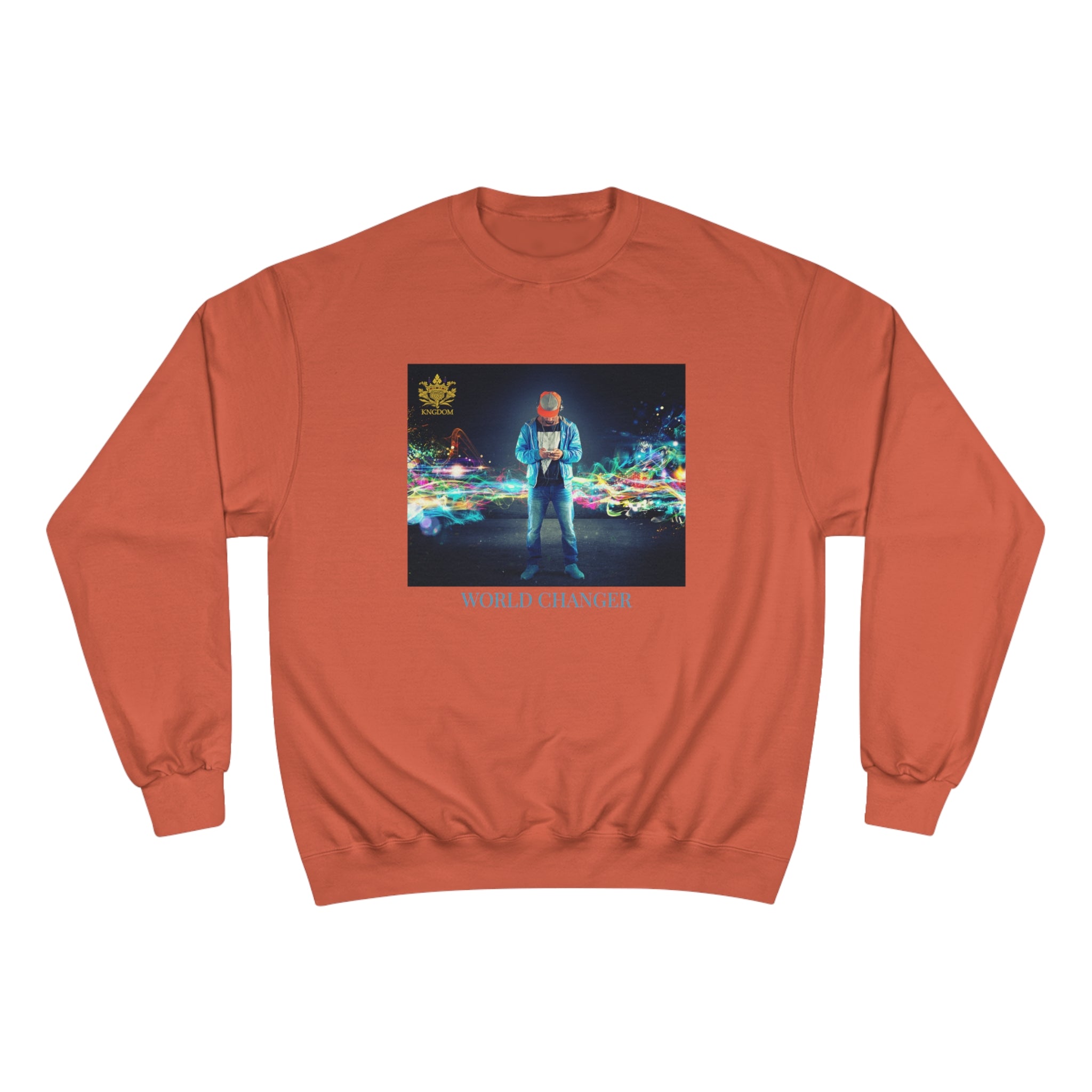 Man Of Color (WORLD CHANGER)- Unisex Champion Sweatshirt W/ Back Side Kngdom Logo