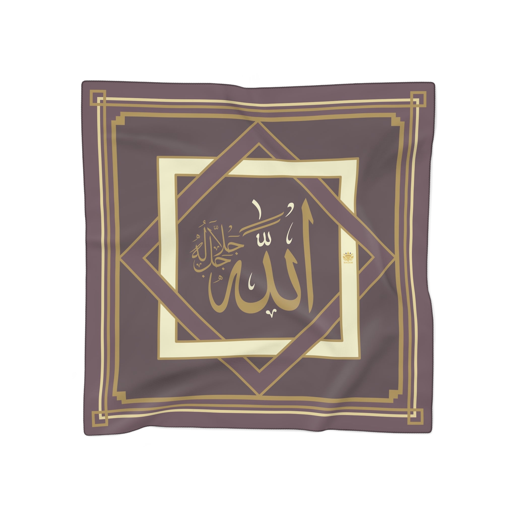 In The Name Of Allah The Most Merciful~So There Is No God But Allah~Allah Is With The Patient- Poly/Chiffon Scarf W/ Kngdom Logo