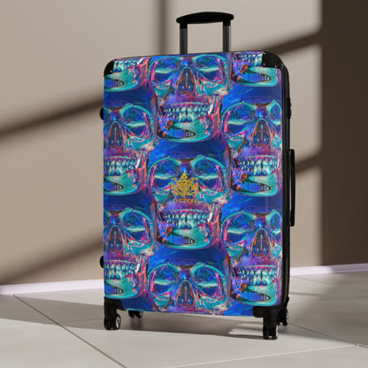 EZEKIEL 37 &quot;Arise My People&quot; Crystal Head Skull Face Design Image (All-Over-Print)- &quot;Large&quot; Suitcase (Kngdom Logo)