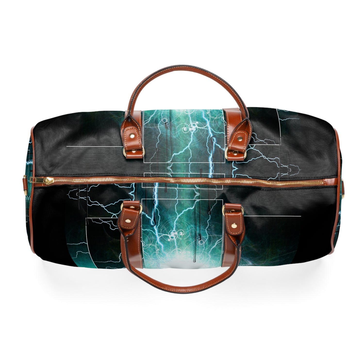 Kngdom &quot;DRIP&quot; (SHATTERED) - Vegan Leather Self-Expression Waterproof Travel Bag W/ Grey Kngdom Logo