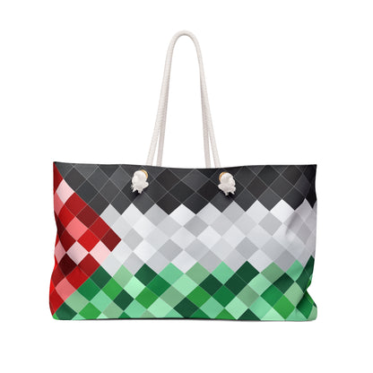 Keffiyeh World &quot;PALESTINA&quot;- Weekender Bag W/ Blk Kngdom Logo