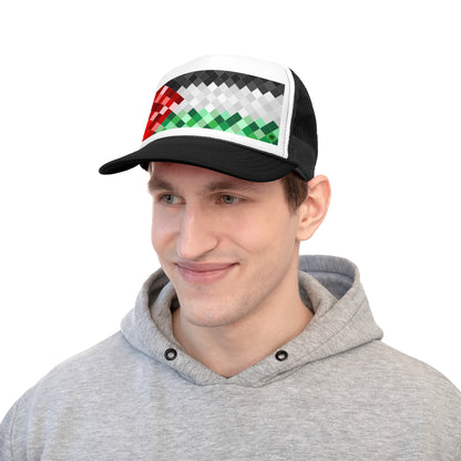 Keffiyeh World &quot;PALESTINA&quot;- Unisex Trucker Caps W/ Blk Kngdom Logo