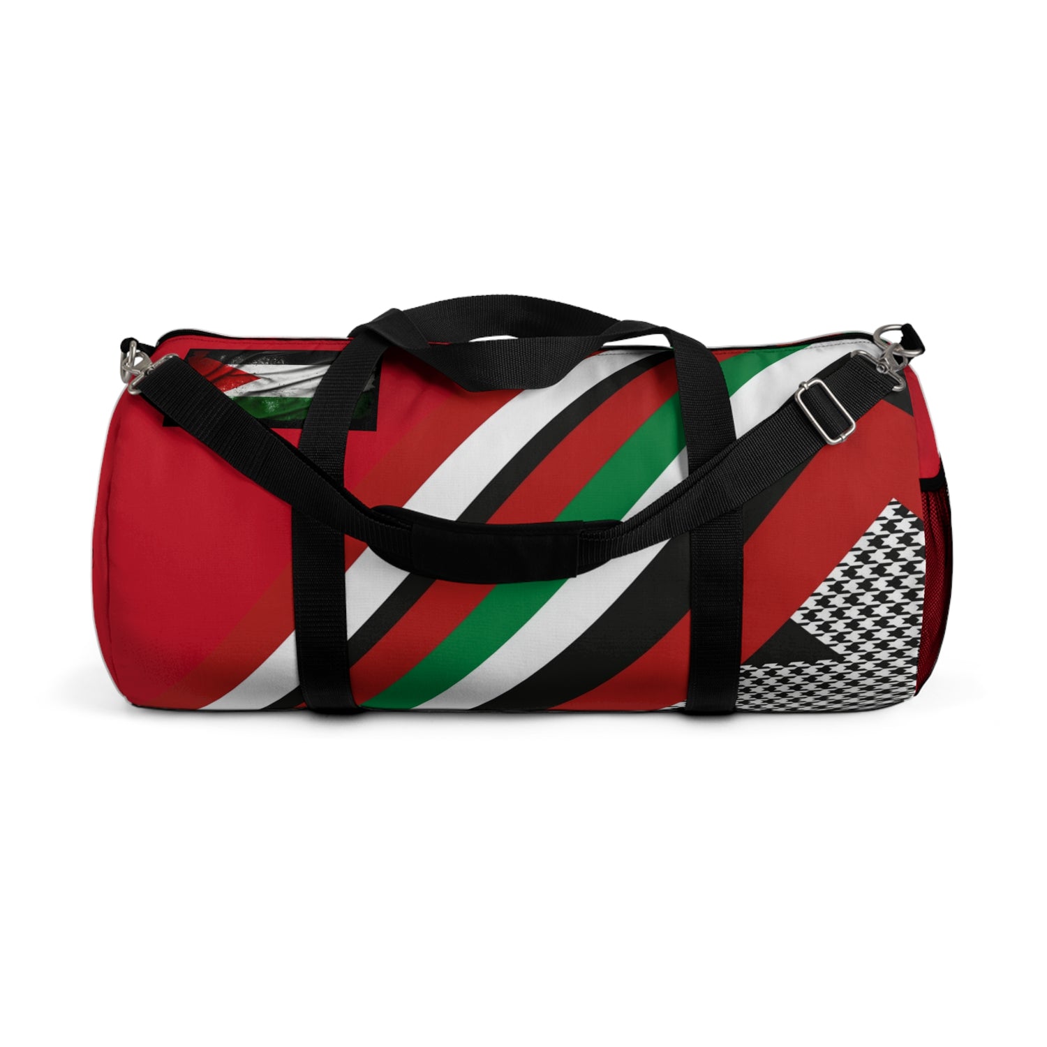 Keffiyeh World- Fitness Duffel Bag W/ Double-Side Blk Kngdom Logo &amp; Print (From The River To The Sea Palestine Will Be FREE)