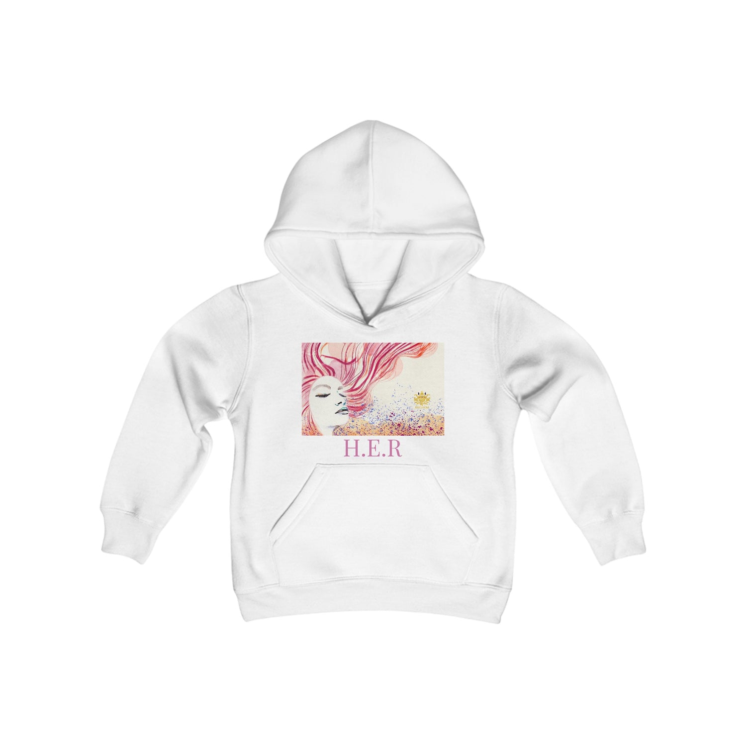 &quot;H.E.R&quot; (Heroism/Eagerness/Relevant) - Youth Heavy Blend Hooded Sweatshirt W/ Kngdom Logo