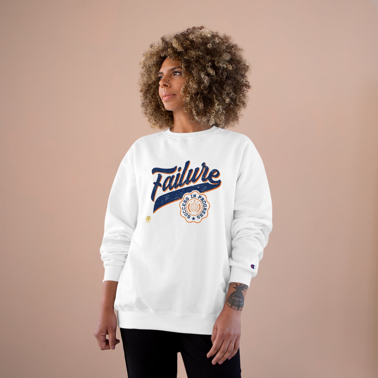 &quot;Failure-Success In Progress&quot;- Unisex Champion Sweatshirt W/ Kngdom Logo