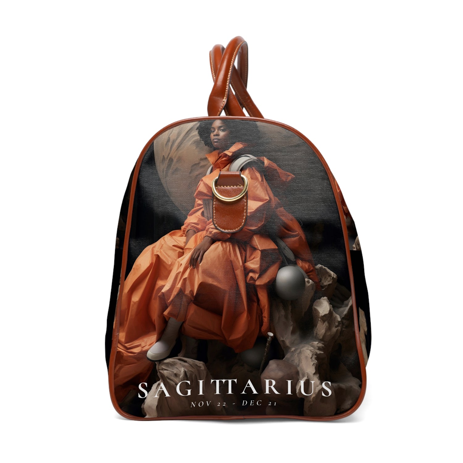 H.E.R &quot;SAGITTARIUS&quot;- Vegan Leather Self -Expression Waterproof Travel Bag W/ Blk Kngdom Logo