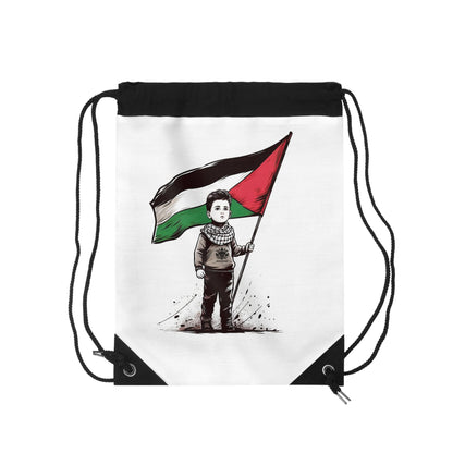 &quot;HABIBI/HABIBTI Of PALESTINE&quot;- Drawstring Bag W/ Blk Kngdom Logo