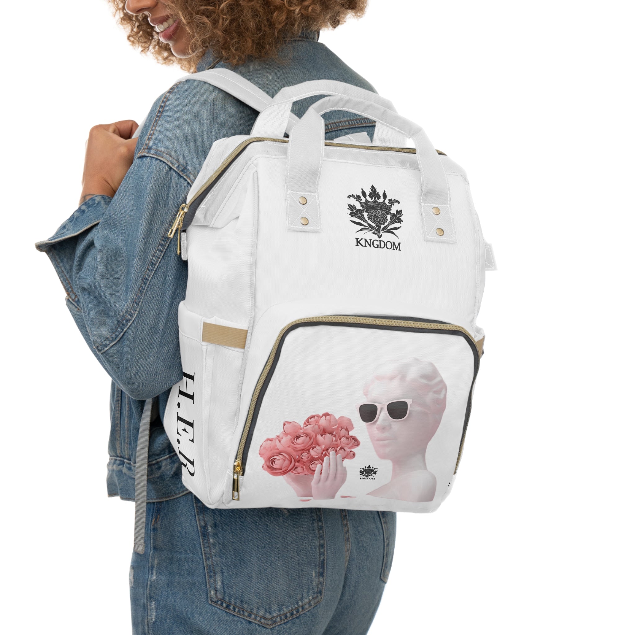 H.E.R (Heroism/Eagerness/Relevant) - Multifunctional Backpack W/ Blk Kngdom Logo