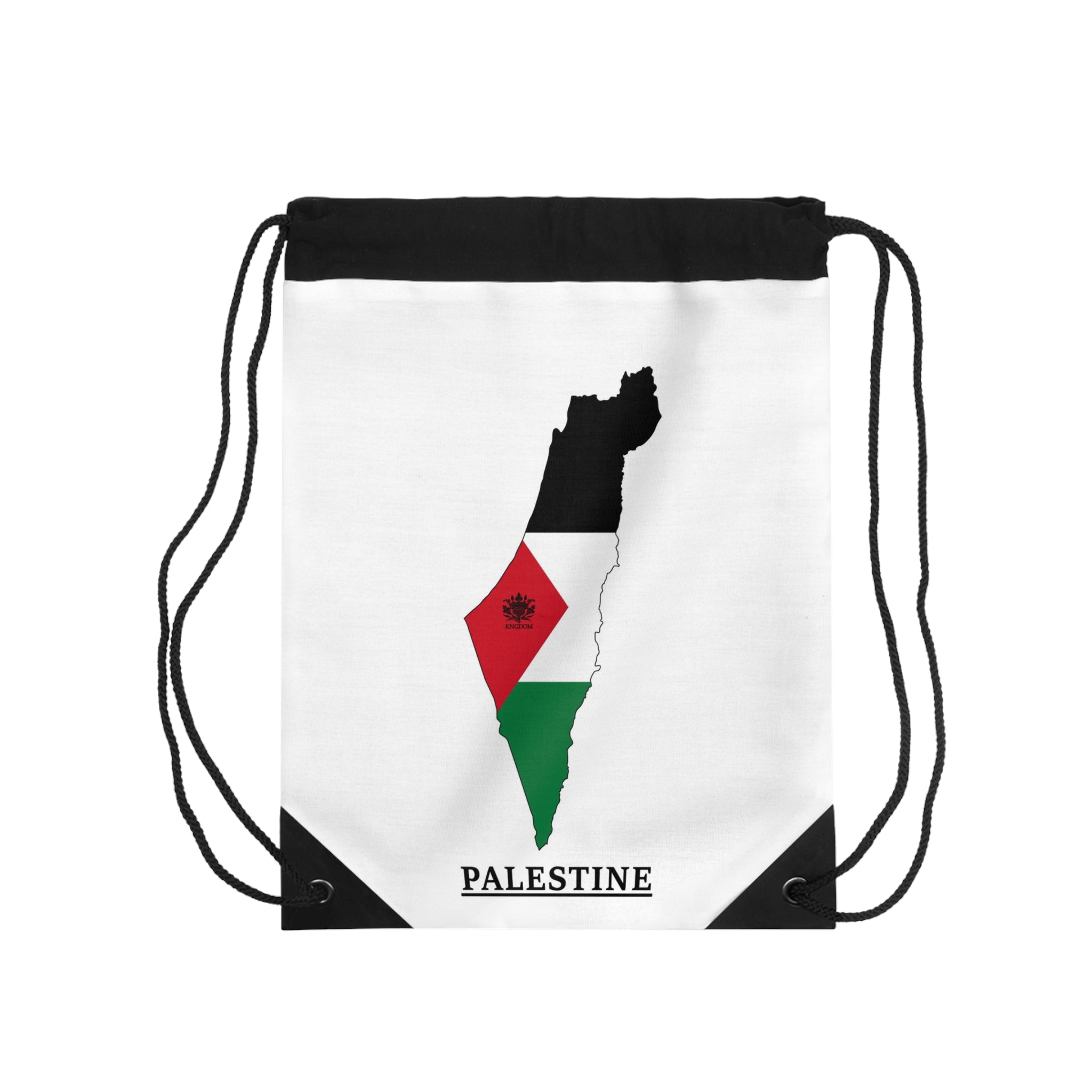 Keffiyeh World &quot;HOLY LAND&quot;- Drawstring Bag W/ Blk Kngdom Logo