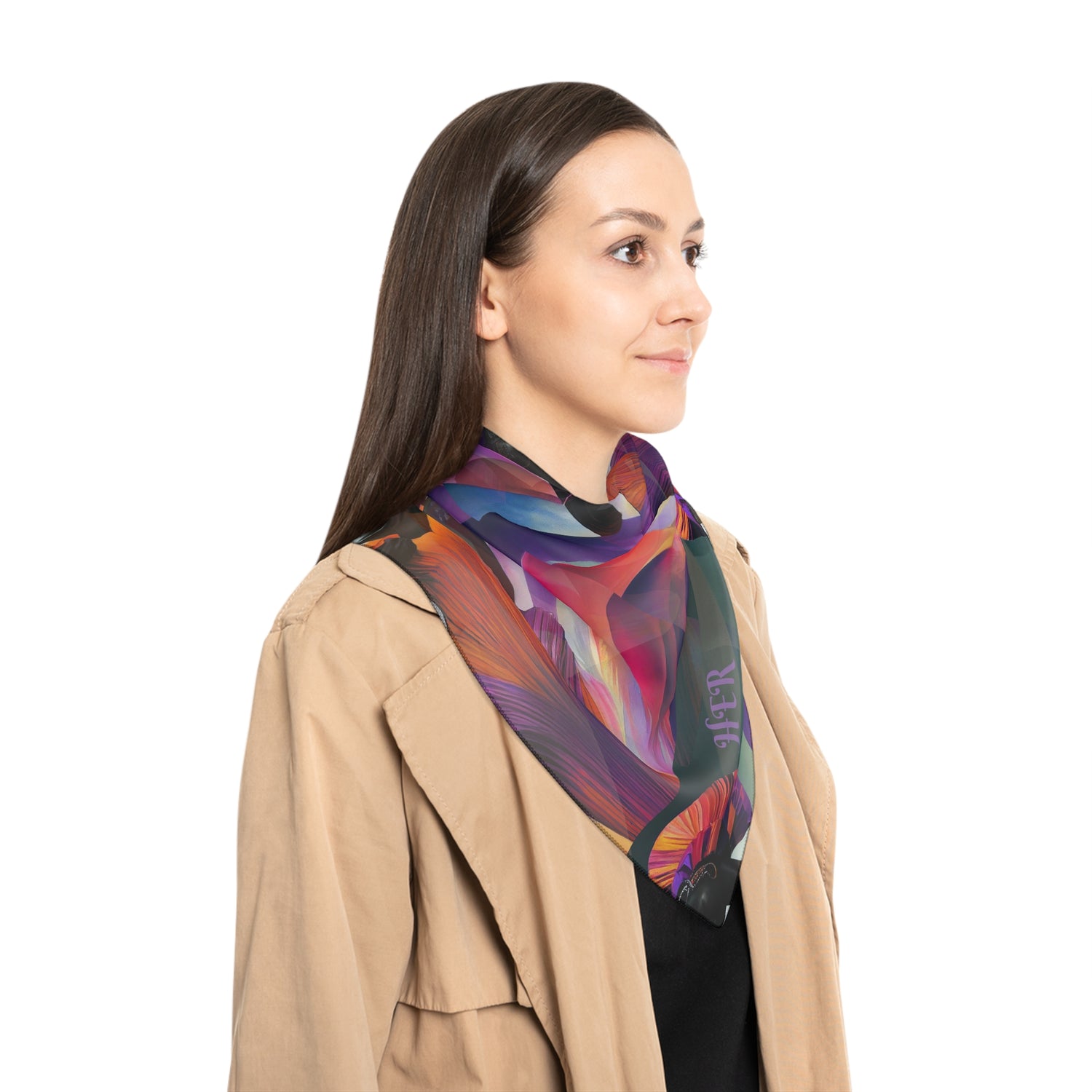 &quot;H.E.R&quot; (Heroism/Eagerness/Relevant)- Poly/Chiffon Scarf W/ Blk Kngdom Logo