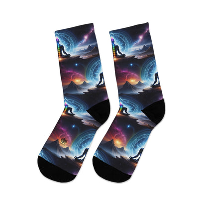 &quot;PERFECT ALIGNMENT&quot;- Unisex Recycled Poly Meditation Socks W/ Blk Kngdom Logo