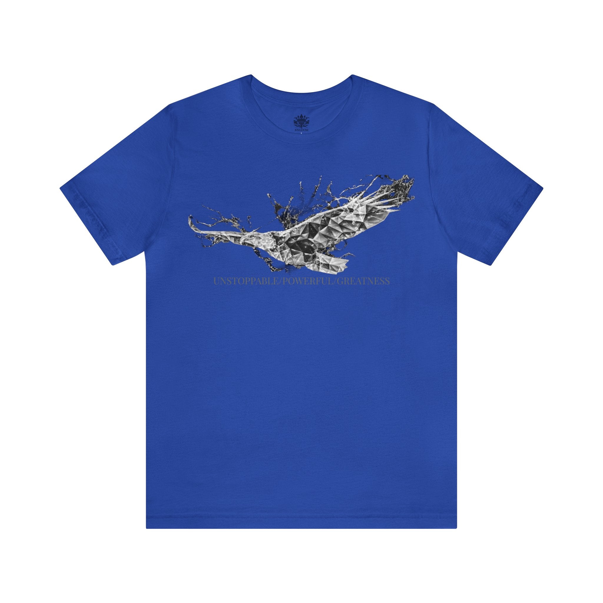 The Isaiah 40:31- Unstoppable/Powerful/Greatness (EAGLE)- Unisex Jersey Short Sleeve Tee (Back Side &quot;KNGDOM&quot; Letter Print)