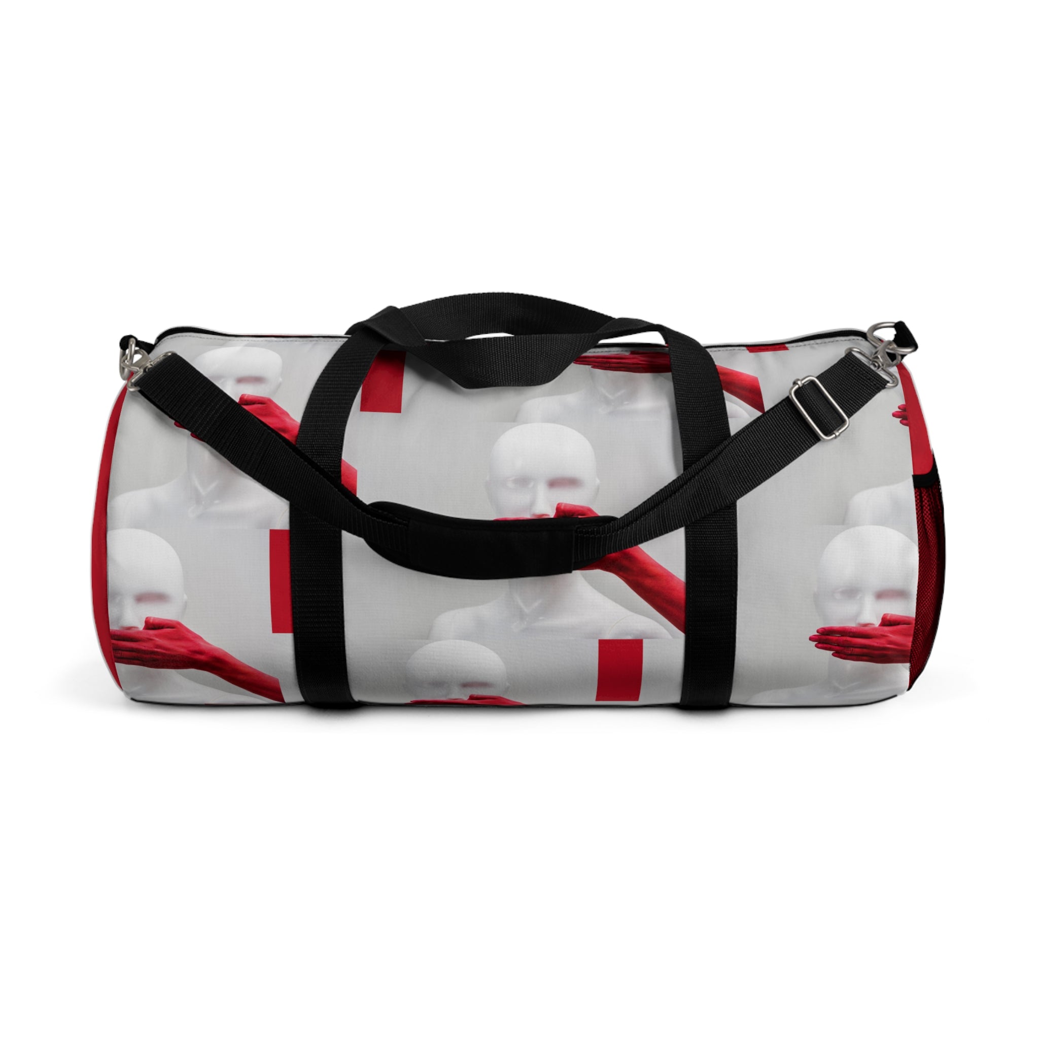 WE ARE AMERICA &quot;Freedom Of Speech&quot;- (THE BLOOD OF THE MARTYRS- Red Hand Covering Mouth) Gym Bag W/ Blk Kngdom Logo