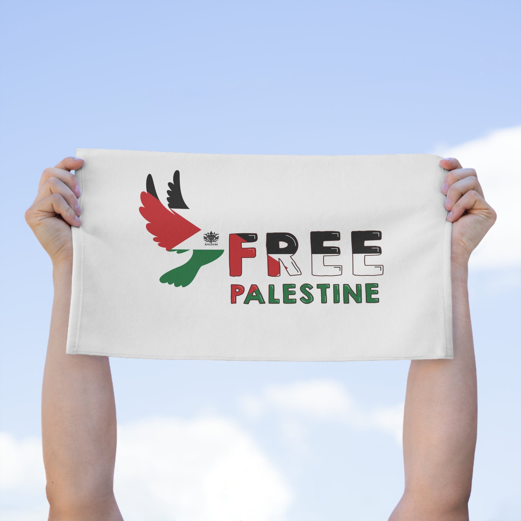 &quot;FREE PALESTINE&quot;- Rally Towel W/ Blk Kngdom Logo