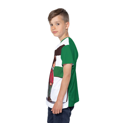 &quot;HABIBI/HABIBTI Of PALESTINE&quot;- Kids Sports Jersey W/ Blk Kngdom Logo