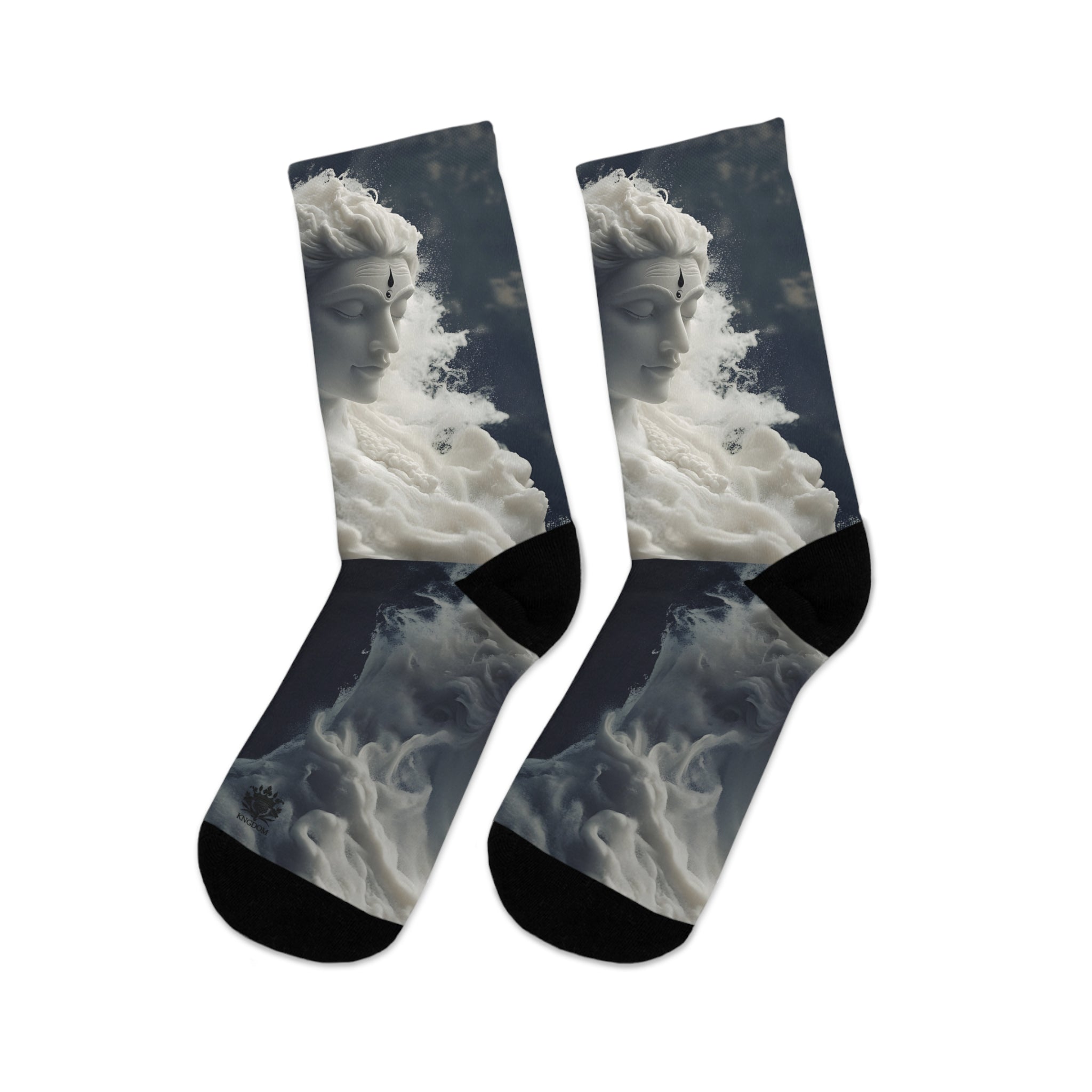 &quot;LORD SHIVA&quot;- Unisex Recycled Poly Meditation Socks W/ Blk Kngdom Logo