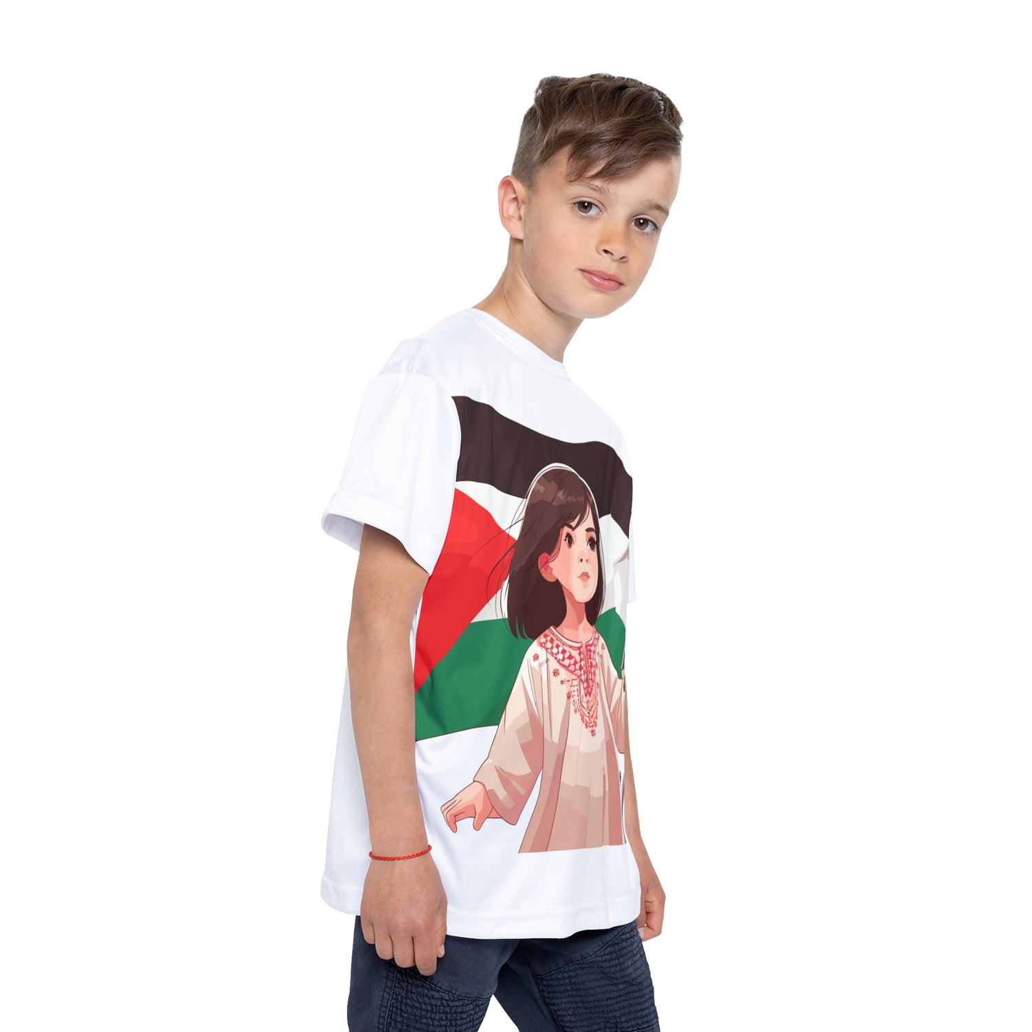 &quot;HABIBI/HABIBTI Of PALESTINE&quot;- Kids Sports Jersey W/ Blk Kngdom Logo