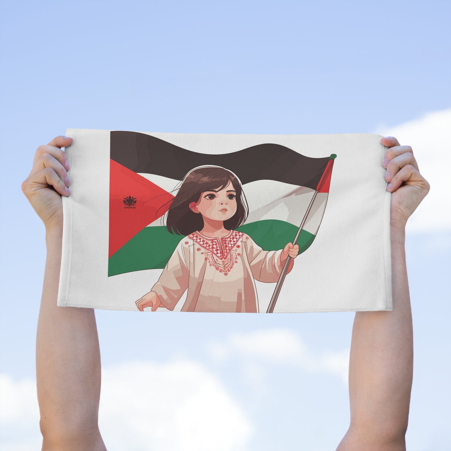 &quot;HABIBI/HABIBTI Of PALESTINE&quot;- Rally Towel W/ Blk Kngdom Logo